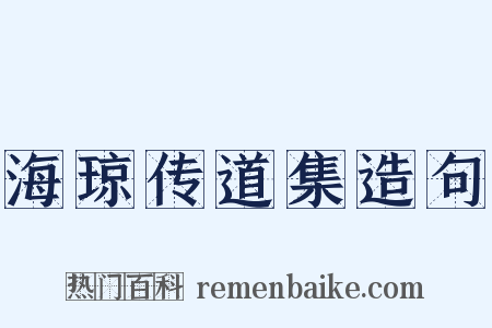 海琼传道集造句是什么意思的图片